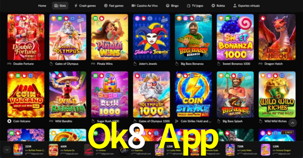 Interface do App Ok8 App